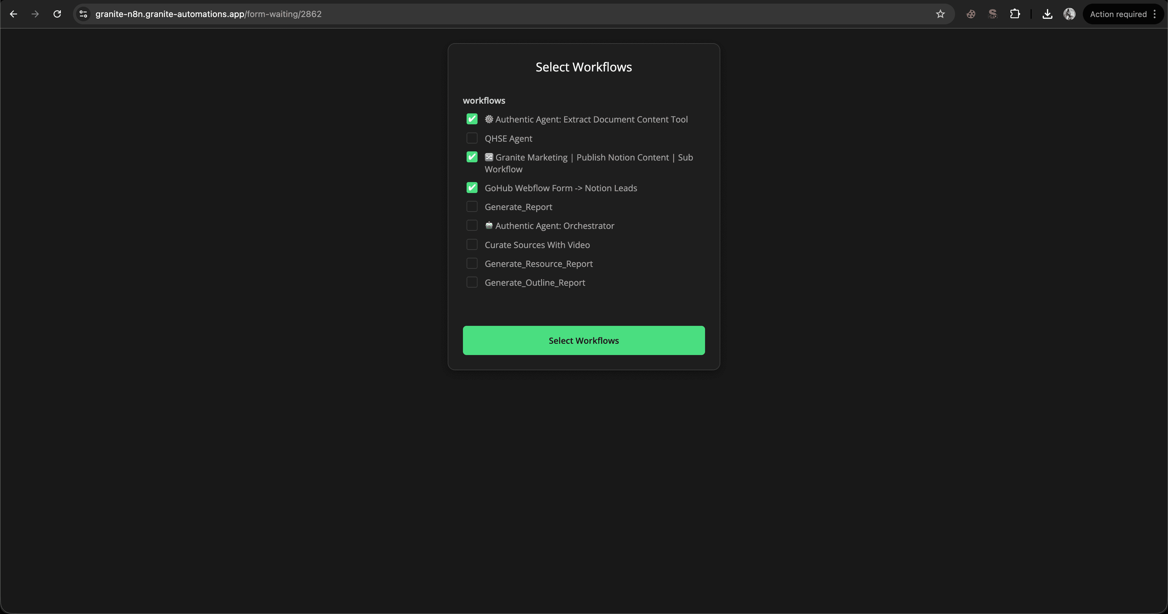 Choose your workflow.