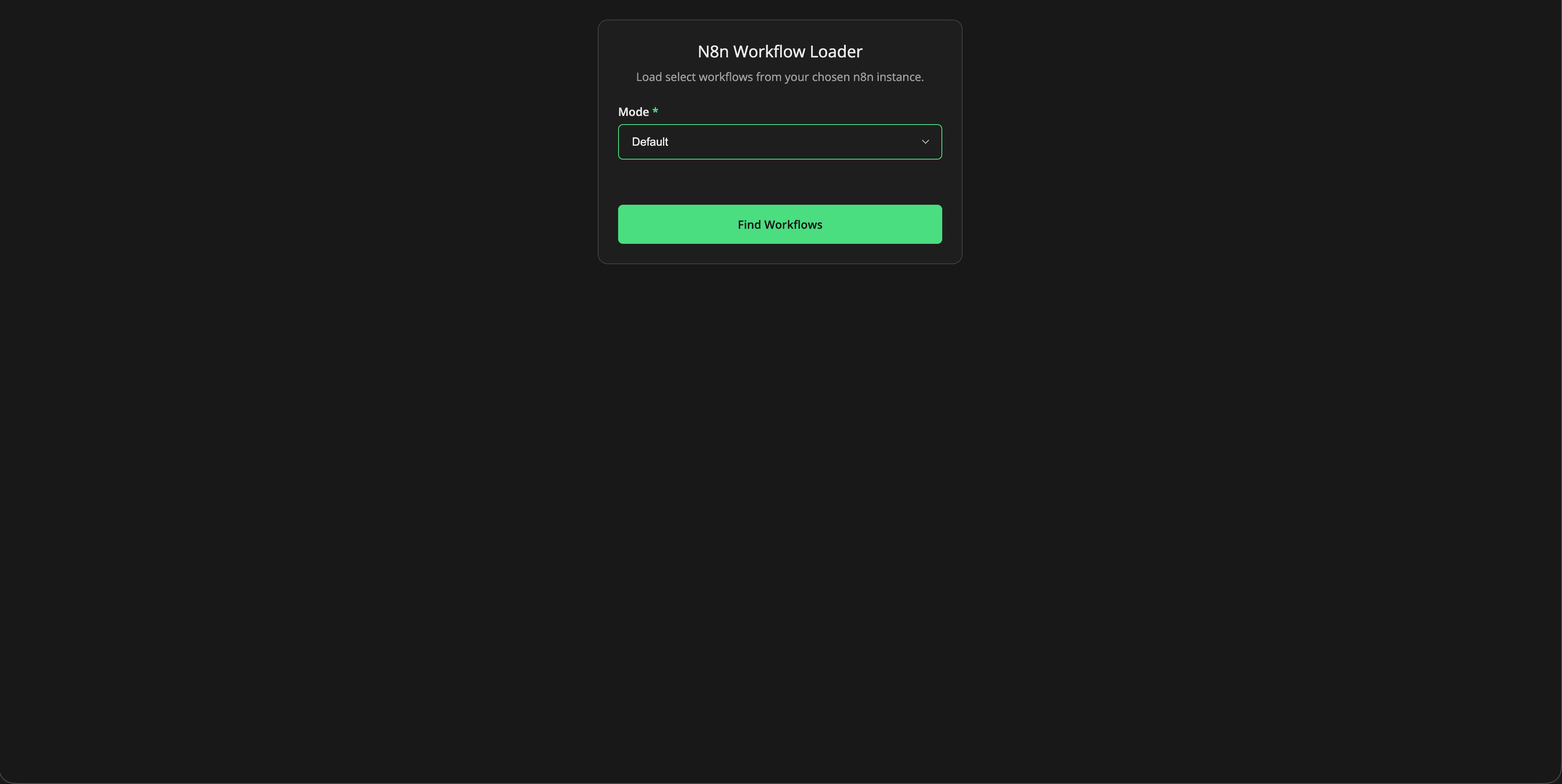 The first step of the workflow: choosing your mode
